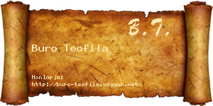 Buro Teofila névjegykártya